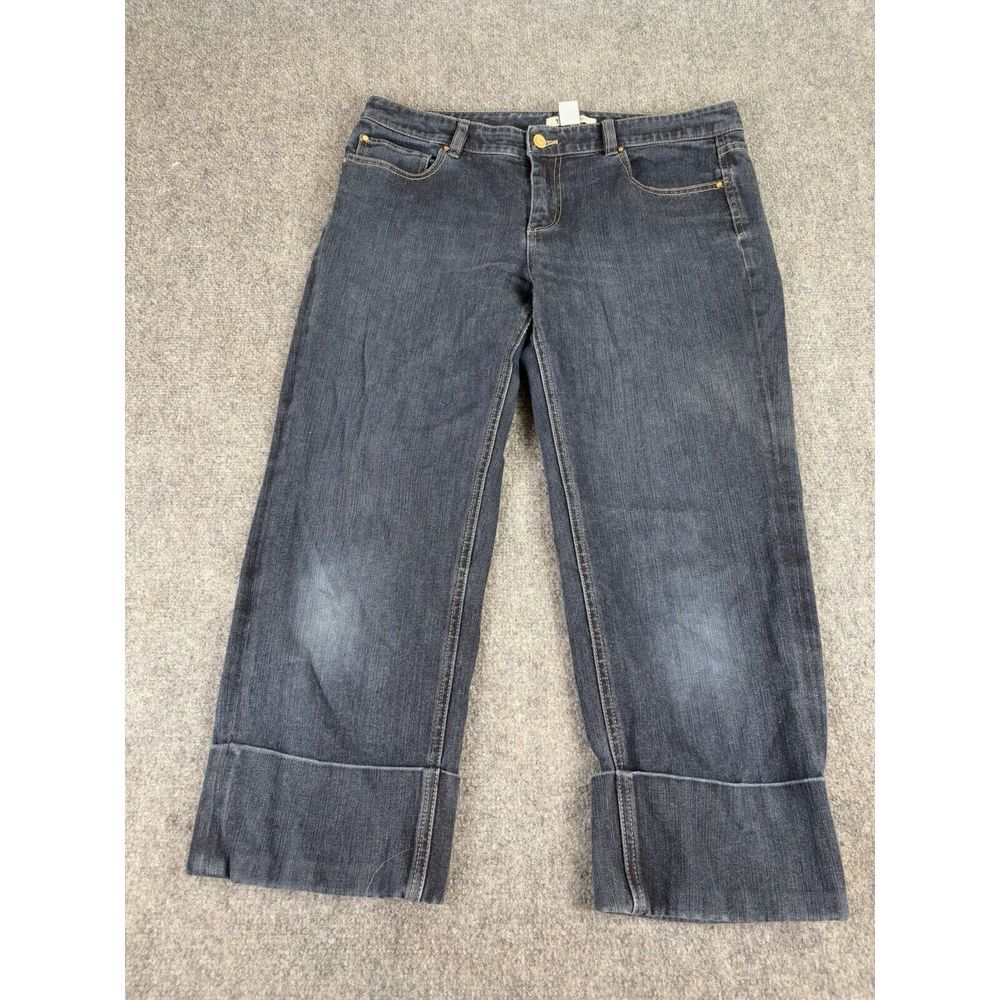 WHBM Blanc Jeans Women‎ 10 Capri Cuffed Distressed Grunge Y2K  Streetwear Beach